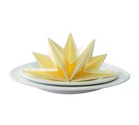 4 x Luxury Folded Cream Napkins. Disposable Linen Feel Soft 3 Ply Paper Star Serviettes. Dinner Party Wedding Table Restaurant Large Elegant Stylish 40 x 60cm (16 x 24 inch)