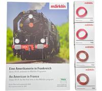 4 x Märklin 7102 Brown 7105 Red Cable (10m) - H0 - Ideal for Digital Power Supply + Original Märklin Poster Included (Variable Model)