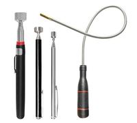 4 x Magnetic Pickup Tool Telescopic Magnetic Pick Up Tool (1.5 LB 5 LB 10LB), 5.5 cm Flexible Magnetic Pick Up Tool for Picking Up Small Parts, Metal Objects, Car Parts