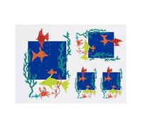 4 x 'Many Fish Leaving The Fish Bowl' Temporary Tattoos - Water Resistant, Skin-Safe, Non-Toxic Transfers, Mixed Sizes (TO00076544)