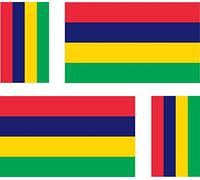 4 x Mauritius Flag Stickers for Car Motorcycle Suitcase Laptop