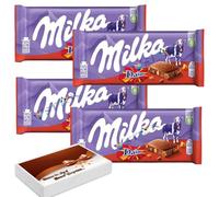 4 x Millka Alpine Daim Milk Chocolate Bar 100g with Gift Box