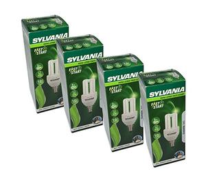 4 x Mini-Lynx Fast-Start 8W (=40W Equivalent, Replaces 40W) Small Edison Screw SES CFL Energy Saving Light Bulb, 450 Lumen, 10 Years, 840 4000K Cool White