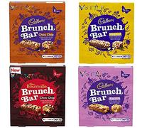 4 x Mixed Brunch Bar Raisin ,Chocolate Chip, Peanut, Bournville 5 Bars Pack 160g