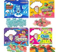 4 x Mixed Sour Grumpy Bears,Sour Wedgies,Lil' Worms,Ooze Chewz Theatre Box 99g