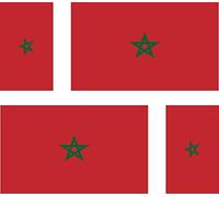 4 x Moroccan Flag Stickers for Car, Motorcycle, Suitcase, Laptop