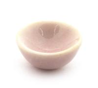 4 x MyTinyWorld 11mm Dolls House Miniature Hint Of Pink Ceramic Bowls