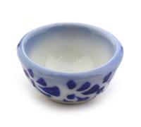 4 x MyTinyWorld Dolls House Miniature 23mm Blue Spotted Bowls