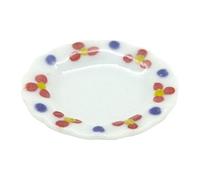 4 x MyTinyWorld Dolls House Miniature Flower Design 20mm Ceramic Round Plates