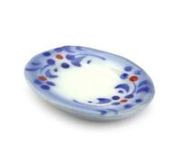 4 x MyTinyWorld Miniature 23mm x 28mm White Ceramic Plate Decorated with Flowers