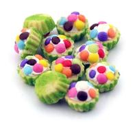 4 x MyTinyWorld Miniature Smartie Topped Cupcake With A Green Paper Cups