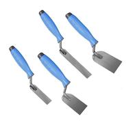 4 x Narrow Stainless Margin Stucco Trowel 30, 30x160, 50, 60mm, Rubber Handle Square Bucket Trowel Plastering Rendering DIY Tools (Set)