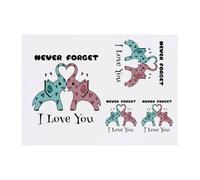 4 x 'Never Forget I Love You' Temporary Tattoos - Water Resistant, Skin-Safe, Non-Toxic Transfers, Mixed Sizes (TO00081920)