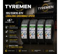 4 X New 195/55R16 87V XL LINGLONG GREENMAX 1955516 195 55 16 B FOR WET GRIP