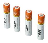 4 x Ni-MH longlife ready-to-use battery 800mAh (1.2V) for Panasonic KX-TG7322GB, KX-TG8052, KX-TG8052GB Duo, KX-TG8061GB as AAA Micro R3 HR03