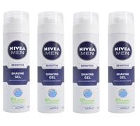 4 x Nivea Men Sensitive Skin Shaving Gel 200ml Chamomile & Witch Hazel Extract