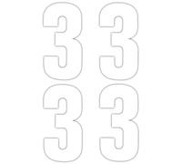 4 x Number 3 Wheelie Bin Stickers