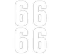 4 x Number 6 Wheelie Bin Stickers