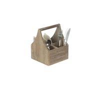 4 x Oak Effect Square 4 Section Cutlery Holder