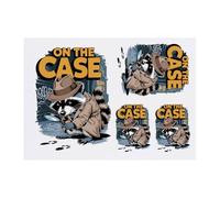 4 x 'On The Case' Temporary Tattoos - Water Resistant, Skin-Safe, Non-Toxic Transfers, Mixed Sizes (TO00082970)