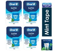4 x Oral B Satin Tape Mint 50m | Mint Dental Tape | Comfort Grip