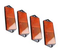 4 x Orange Amber Large Rectangular Reflectors Driveway Gate Fence Post Trailers