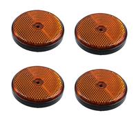 4 x Orange Amber Round Circular Reflectors for Driveway Gate Fence Post Trailers