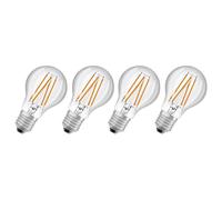 4 X Osram LED Filament A60 Bulb 7.3W = 60W E27 Clear Warm White Daylight Sensor [EEK: E]