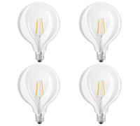 4 x Osram LED Filament Bulb G125 Globe 4W = 40W E27 Clear 470lm Warm White [EEK: E]