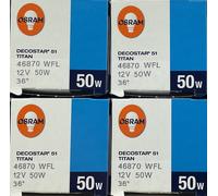 10 x Osram M258 12v 50W Dichroic MR16 GU5.3 Halogen Bulb 51mm Titan 46870 WFL G3