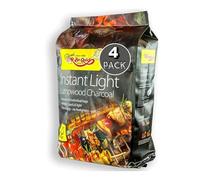 4 x Pack Bar-Be-Quick Instant Light Lumpwood Charcoal - BBQ Barbecues Smokers Grill Coal Fuel Smokeless Burn - For Outdoor Garden Camping Cooking