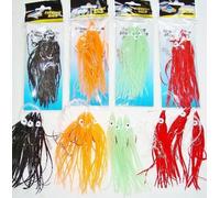 4 X PACKS OF ALL OUR COLOURS OF MUPPET JIGS, WITH 7/0 HOOKS AND 60lb LINE