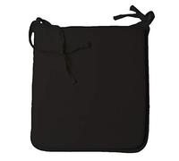 4 x Padded Seat Cushions - Plain Design 38x38x2cm - The Turin Range - Colour Black