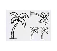 4 x 'Palm Tree' Temporary Tattoos - Water Resistant, Skin-Safe, Non-Toxic Transfers, Mixed Sizes (TO00012731)