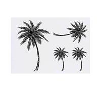 4 x 'Palm Tree' Temporary Tattoos - Water Resistant, Skin-Safe, Non-Toxic Transfers, Mixed Sizes (TO00046519)