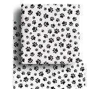 4 x Paw Print Recyclable Wrapping Paper Sheets 70cm x 50cm - Premium Gift Wrap for Birthday, Christmas & more - Designed and Made in the UK for Dog, Cat and all Animal Lovers - Pet Safe