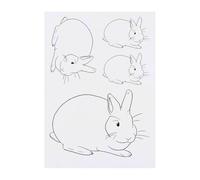 4 x 'Peace Bunny - Minimalist Rabbit Art' Temporary Tattoos - Water Resistant, Skin-Safe, Non-Toxic Transfers, Mixed Sizes (TO00085890)