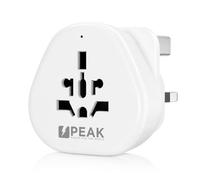 4 x Peak Power World to UK Plug Adapter - Universal Plug Converter with 10A Safety Fuse - Accepts US, EU Type C, Australia & China Plugs - UK Safety Standards