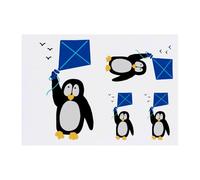 4 x 'Penguin Flying With The Birds' Temporary Tattoos - Water Resistant, Skin-Safe, Non-Toxic Transfers, Mixed Sizes (TO00077444)