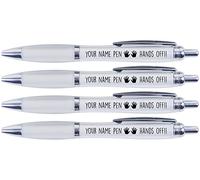 4 x Personalised Hands Off ® Pens ANY 1 NAME PRINTED ie, Jack, Sarah, Luke etc,Great Gift