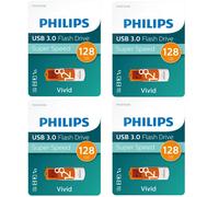 4 x PHILIPS 128 GB USB 3.0 Vivid Pen Flash Drive Memory Stick - Super High Speed