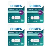 4 x PHILIPS ( 64 GB ) USB 3.0 SNOW Pen Flash Drive Memory Stick - High Speed