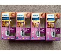 4 x Philips Dimmable LED Bulbs. Warm White 2700K. 40W, E27, 470 Lumen. Free P&P