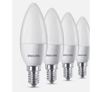 4 x Philips LED Frosted E14 40W Candle Light Bulb - Warm White