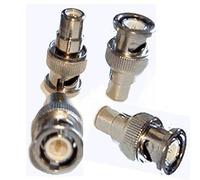 4 x Phono F to BNC M RCA socket to BNC Plug adaptor converters. Turn a phono plug into BNC Male connector instantly HDinterconnects brand.