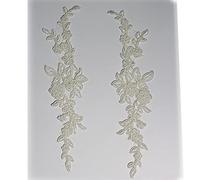 4 x Pieces Corded Lace Applique Wedding Motif Sew On #30 A (Cream)