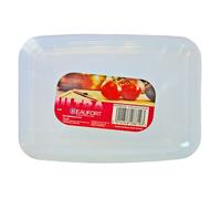 4 x Plastic Food Containers Rectangle 350ml - Clear by Beaufort