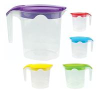 4 x Plastic Jug 1 Litre Fridge Door Water Jug - Milk Storage Contanier Pitcher Juice Jugs with Lid (Set-4)