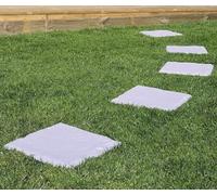 4 x Plastic Patio Stepping Stones - Easy To Install Lightweight Weatherproof Concrete Effect Anti-Slip Square Paving Slabs - Ideal for an Outdoor Garden Pathway or Patio, Each Measure 30 x 30cm