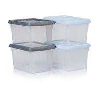 4 x Plastic Storage Boxes 1.5 Litres - Multi Coloured by Wham